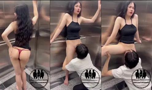 Đang phô dâm trong thang máy hữu duyên gặp trai lạ cho em vét máng 3 Dang pho dam trong thang may huu duyen gap trai la cho em vet mang